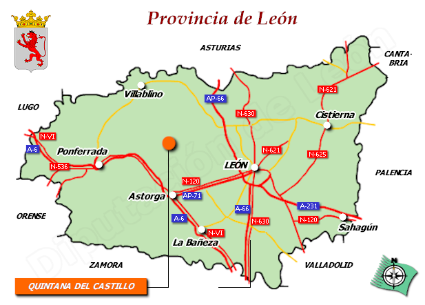 Mapa de la provincia de León